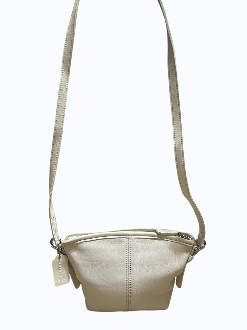 VTG 1998 Coach Soho Mini Basket Bag 4107 Bone Glove Tanned Leather Crossbody EUC